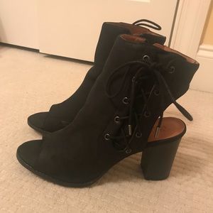 Charlotte Russe Lace-Up Peeptoe Booties